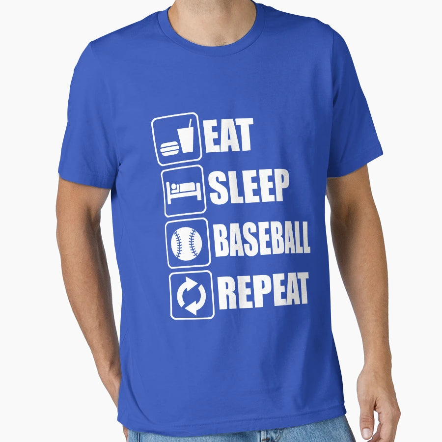Eat Sleep Baseball Repeat T-Shirt - Streetwear Style Unisex - T-Shirt, Sweatshirt, Hoodie