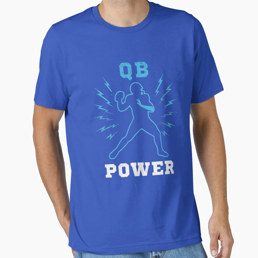 Quarterback Power Elite Qb Fan T-Shirt - Fun Novelty Design for Adults - T-Shirt, Sweatshirt, Hoodie