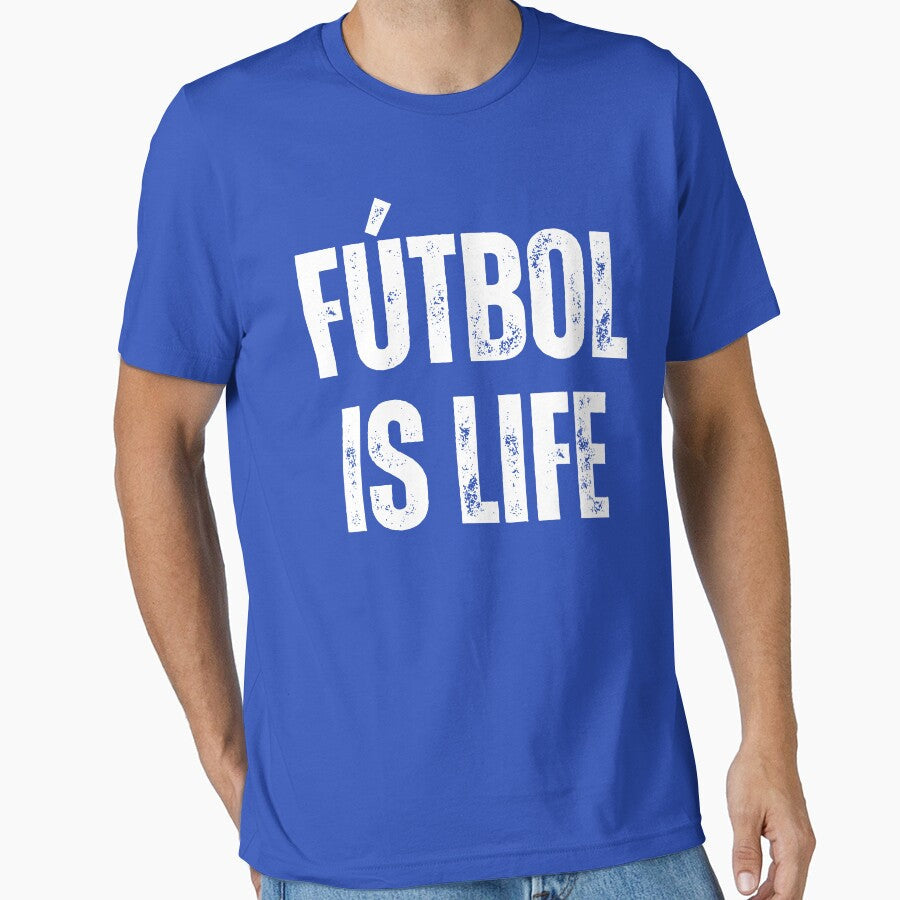 Futbol is Life Blue White Window Decal Car by - Adult & Kids T-Shirts, Sweatshirts & Hoodies apparel design preview 1