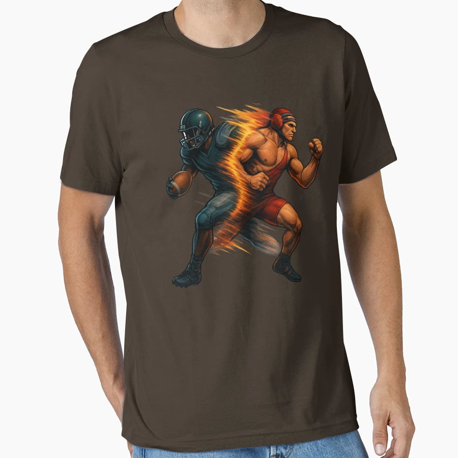 Football Bear And Wrestling Tiger T-Shirt - Streetwear Style for Adults - T-Shirt, Sweatshirt, Hoodie