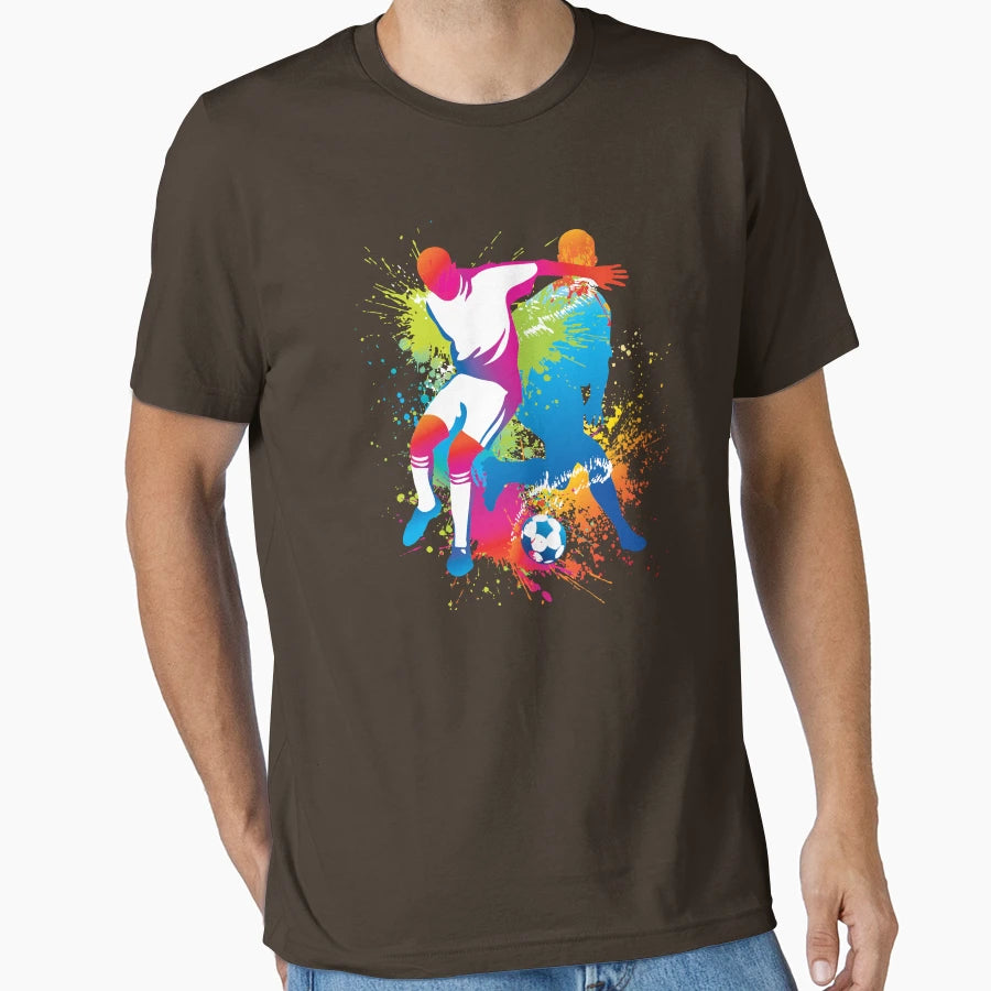 Colorful Football Players Play T-Shirt - Trendy Graphic for Adults - T-Shirt, Sweatshirt, Hoodie