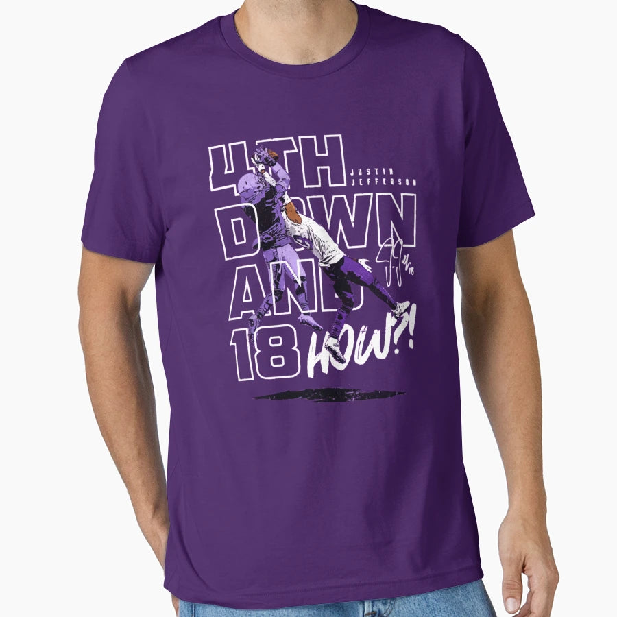 JJ 4Th Down And 18 T-Shirt - Casual Everyday Wear for Adults - T-Shirt, Sweatshirt, Hoodie