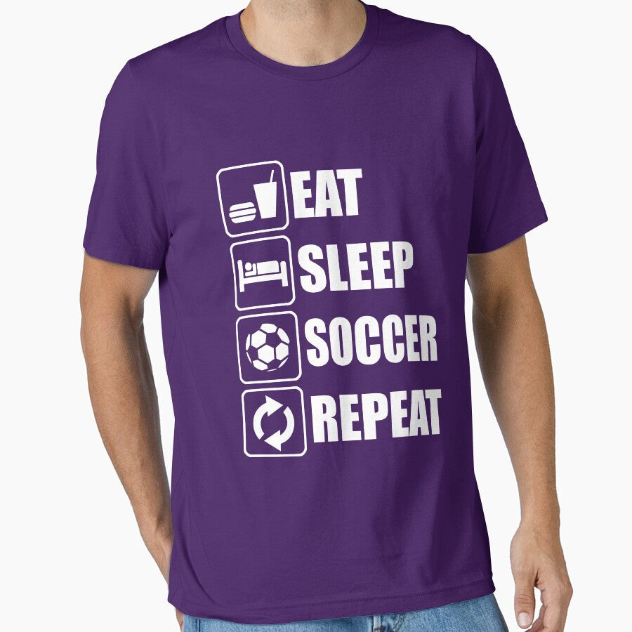 Eat Sleep Soccer Repeat by goodtogotees - Adult & Kids T-Shirts, Sweatshirts & Hoodies apparel design preview 1