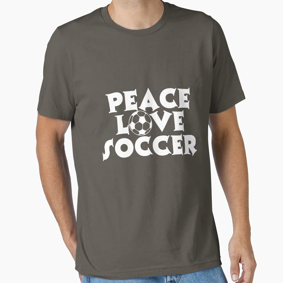Peace Love Soccer T-Shirt - Aesthetic Graphic Men Women - T-Shirt, Sweatshirt, Hoodie