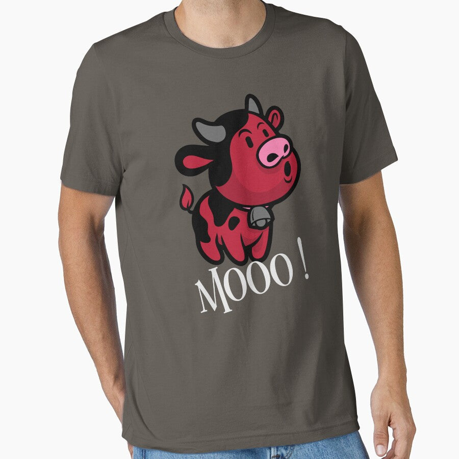 Cute Little Cow Says Mooo by Light79 - Adult & Kids T-Shirts, Sweatshirts & Hoodies apparel design preview 1