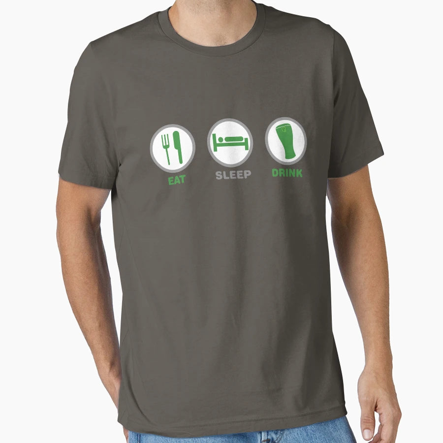 Eat Sleep Drink St Patricks Day T-Shirt - Minimalist Print Men Women - T-Shirt, Sweatshirt, Hoodie