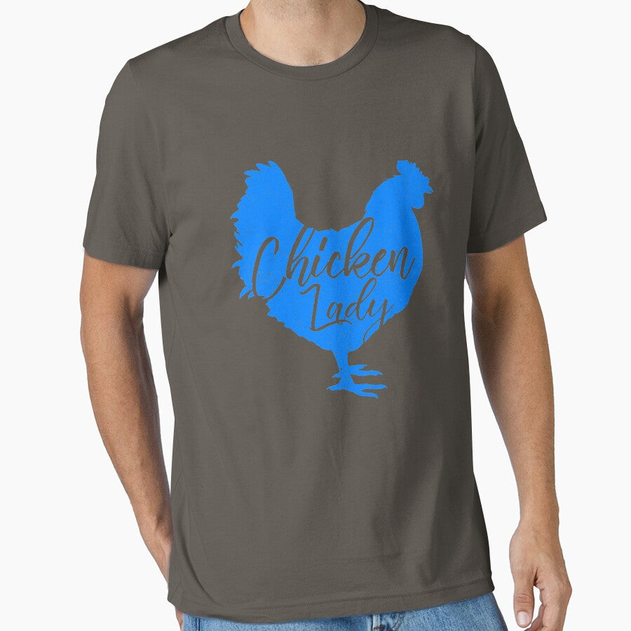 Chicken Lady for Women Blue by threadsmonkey - Adult & Kids T-Shirts, Sweatshirts & Hoodies apparel design preview 1