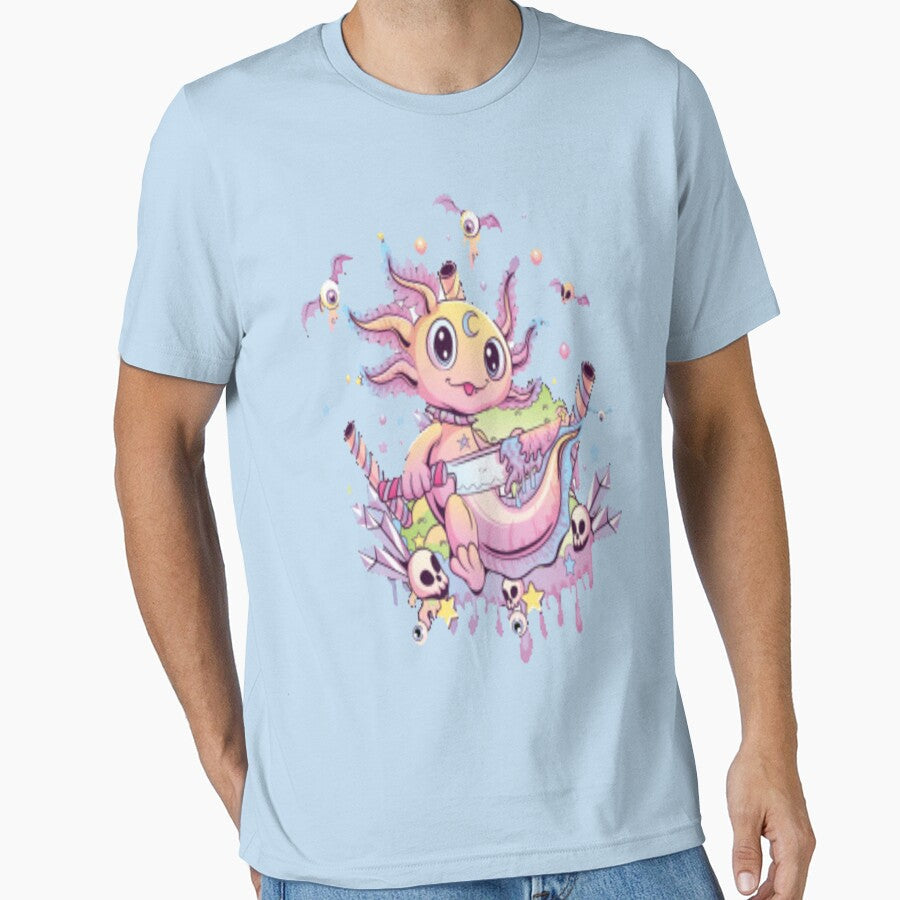 Pastel Goth Cute Creepy Axolotl by starshop - Adult & Kids T-Shirts, Sweatshirts & Hoodies apparel design preview 1
