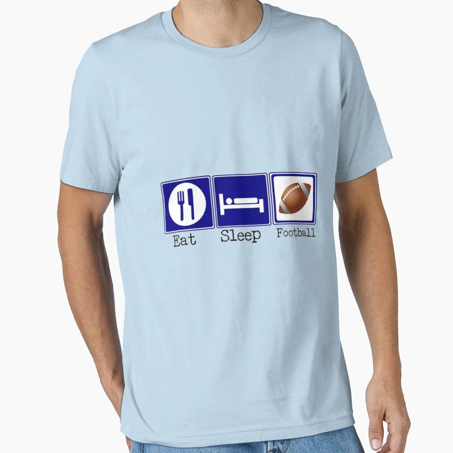 Eat Sleep Football T-Shirt - Custom Art Print for Adults - T-Shirt, Sweatshirt, Hoodie