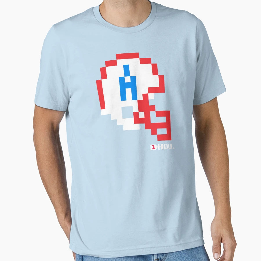 Hou Helmet Tecmo Bowl T-Shirt - Casual Everyday Wear Men Women - T-Shirt, Sweatshirt, Hoodie