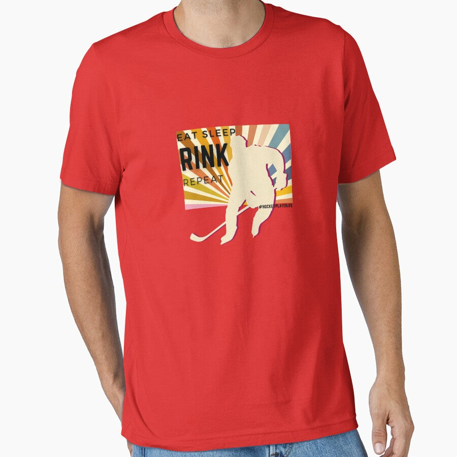 Eat sleep rink repeat by Be Chill - Adult & Kids T-Shirts, Sweatshirts & Hoodies apparel design preview 1