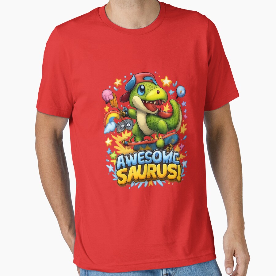 Awesome Saurus by JOSHUAWAYLAND - Adult & Kids T-Shirts, Sweatshirts & Hoodies apparel design preview 1