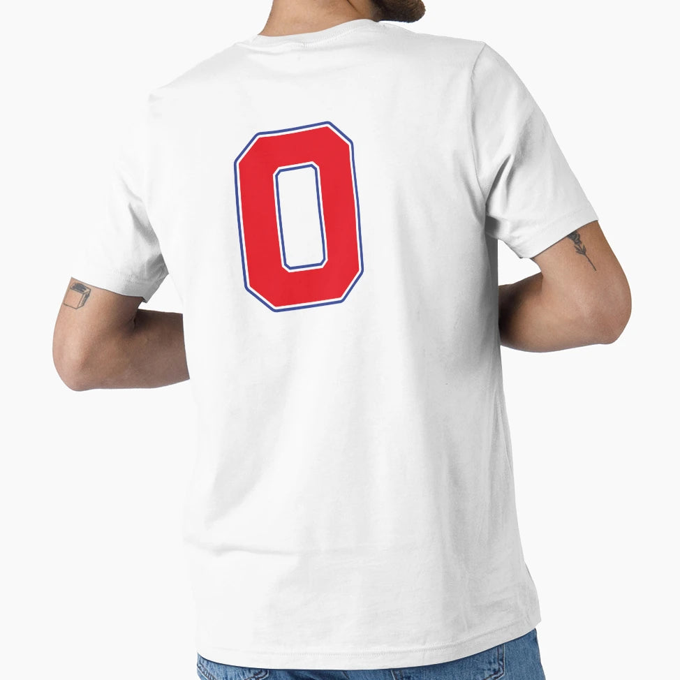 Jersey Number 0 Player Number Zero Red T-Shirt - Trendy Graphic Unisex - T-Shirt, Sweatshirt, Hoodie