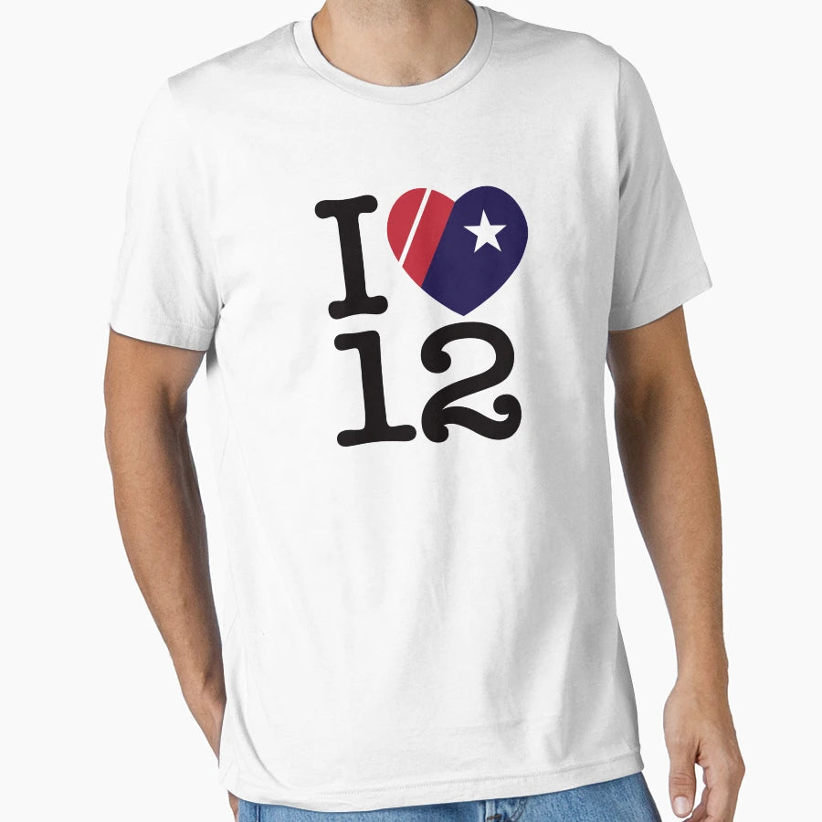 I Love 12 TB Football Patriots T-Shirt - Casual Everyday Wear Unisex - T-Shirt, Sweatshirt, Hoodie