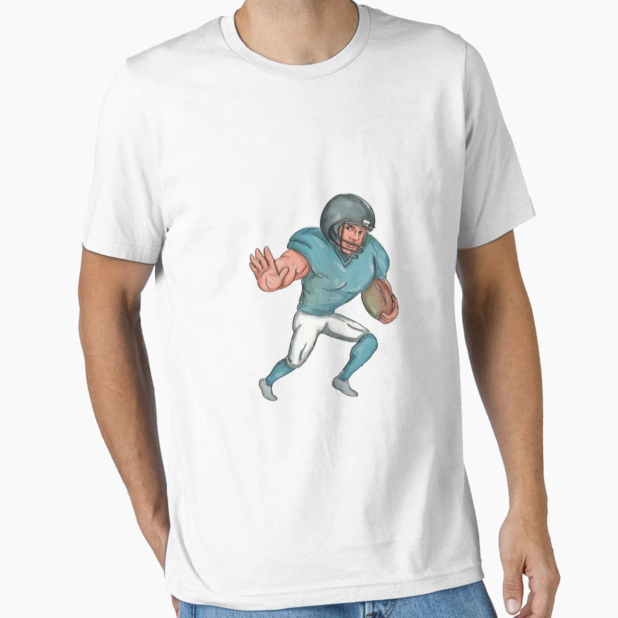American Football Player Stiff Arm T-Shirt - Minimalist Print Men Women - T-Shirt, Sweatshirt, Hoodie