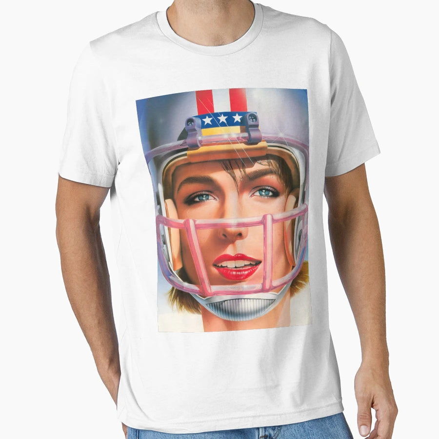 80S American Football Airbrush T-Shirt - Minimalist Print Unisex - T-Shirt, Sweatshirt, Hoodie