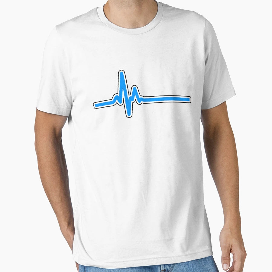 Heartbeat Ecg Blue T-Shirt - Custom Art Print Unisex - T-Shirt, Sweatshirt, Hoodie