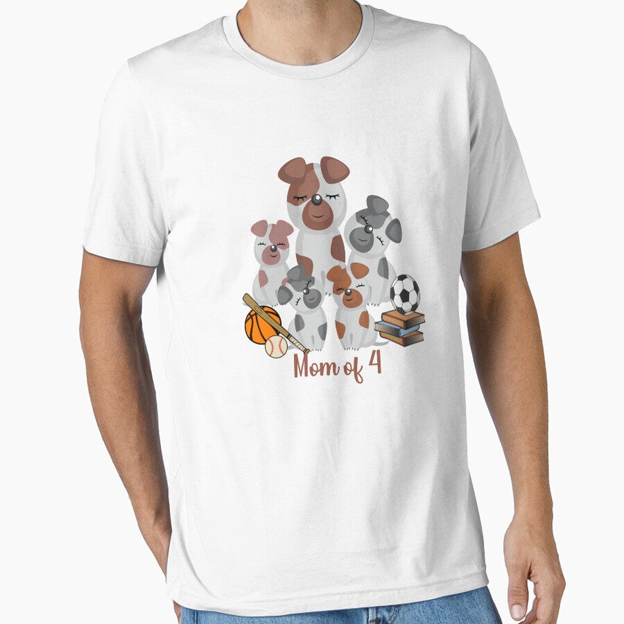 Dog Mama Mom of 4 by Bliss Find And Design - Adult & Kids T-Shirts, Sweatshirts & Hoodies apparel design preview 1