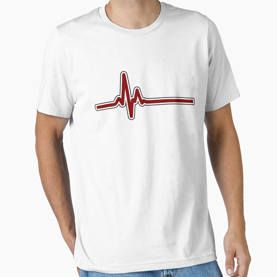 Heartbeat Ecg Red T-Shirt - Casual Everyday Wear for Adults - T-Shirt, Sweatshirt, Hoodie