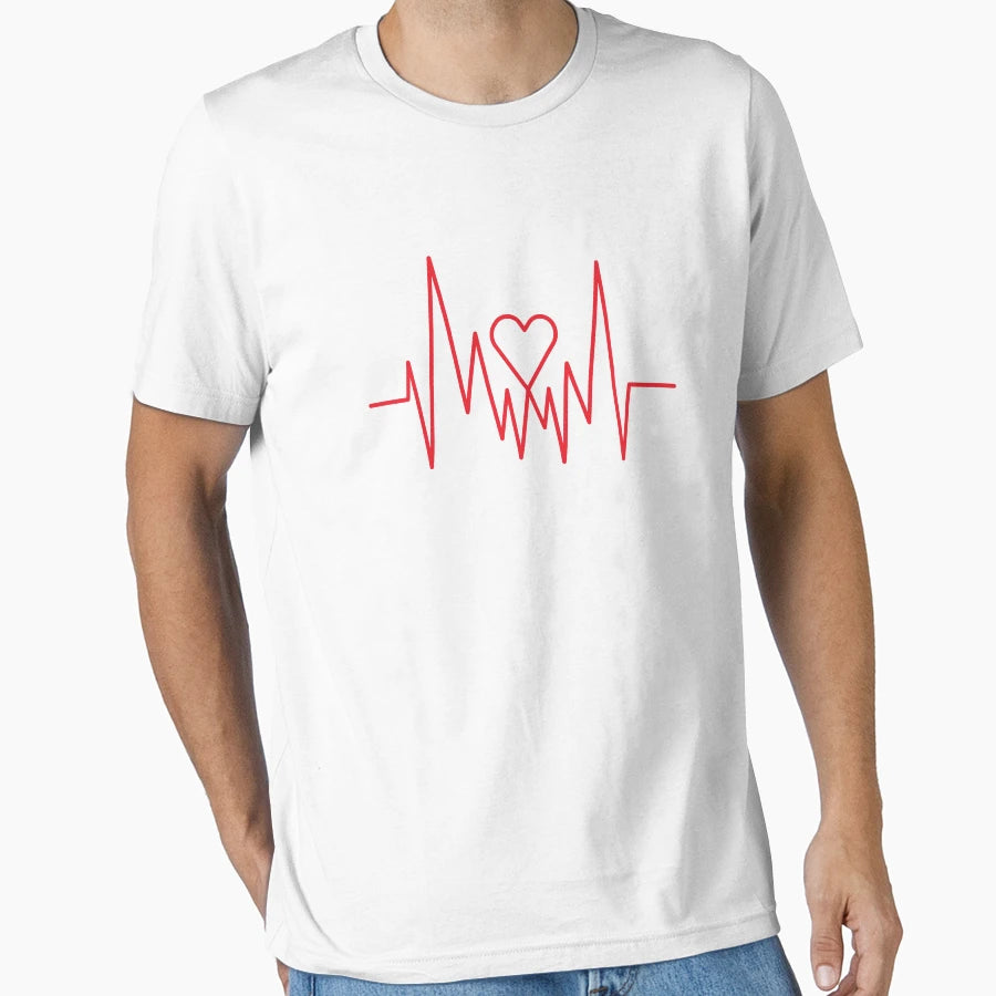 Heartbeat Medical Minimalist Typography T-Shirt - Graphic Print Men Women - T-Shirt, Sweatshirt, Hoodie