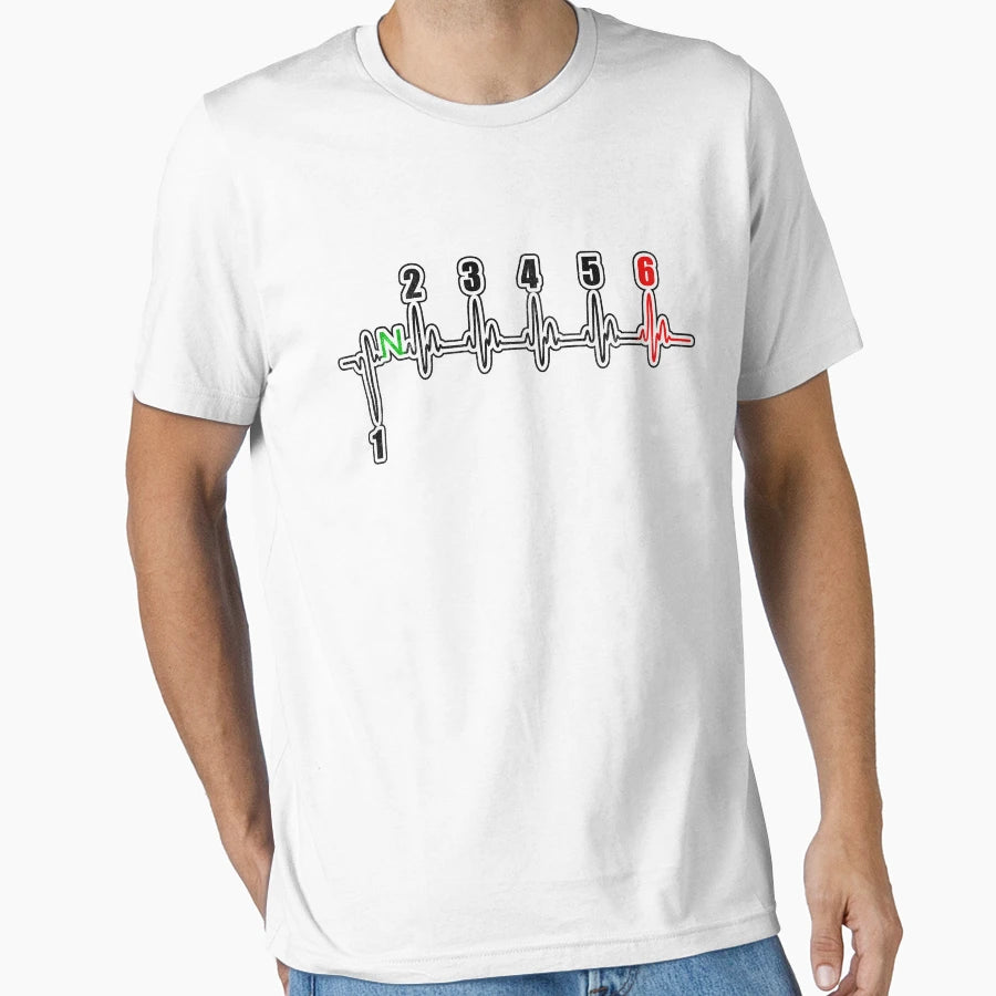Motorcycle Heartbeat 1N23456 Sw T-Shirt - Casual Everyday Wear Men Women - T-Shirt, Sweatshirt, Hoodie