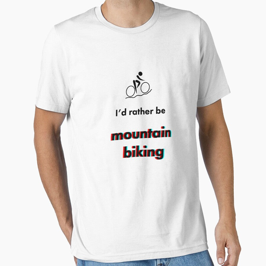 Mountain Biking I'd rather be by fishdoctor - Adult & Kids T-Shirts, Sweatshirts & Hoodies apparel design preview 1