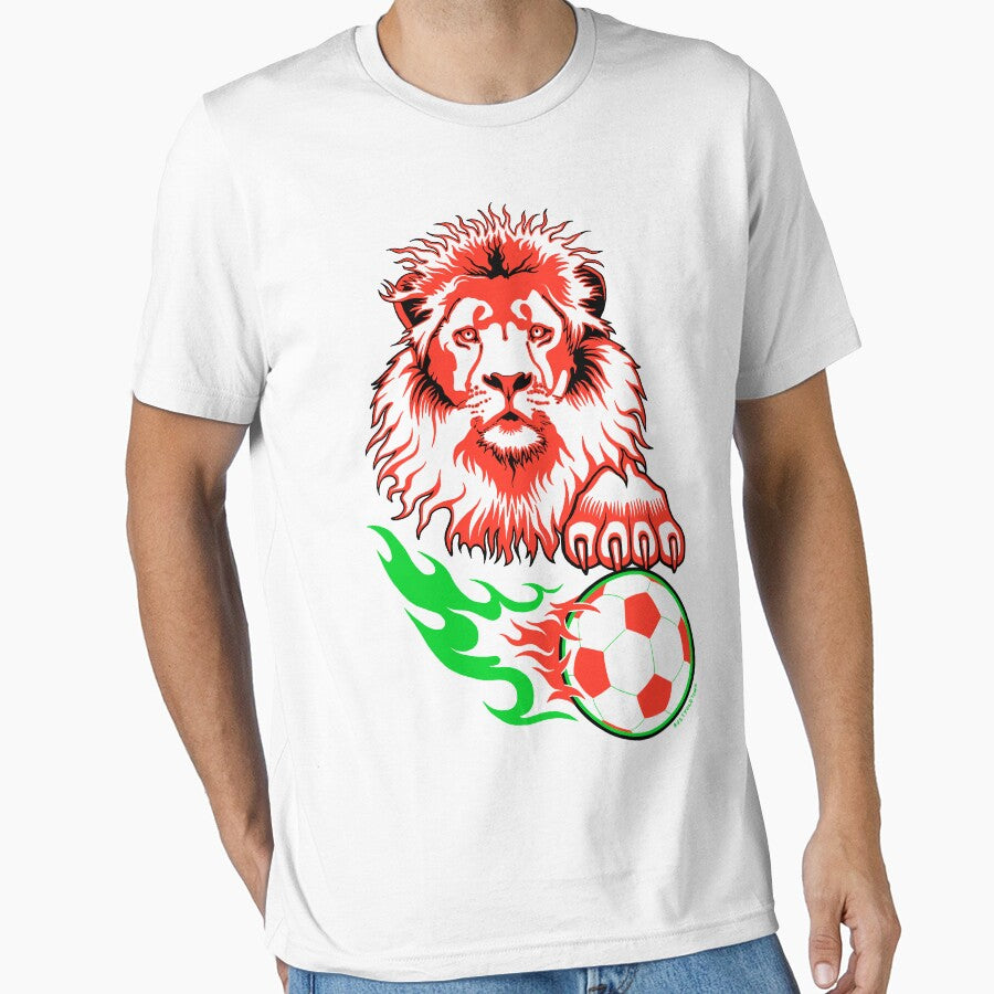 African Soccer Lion by Rustyoldtown - Adult & Kids T-Shirts, Sweatshirts & Hoodies apparel design preview 1