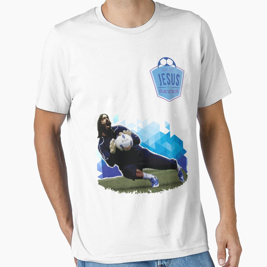 Jesus Saves. (Soccer) by mqdesigns13 - Adult & Kids T-Shirts, Sweatshirts & Hoodies apparel design preview 1