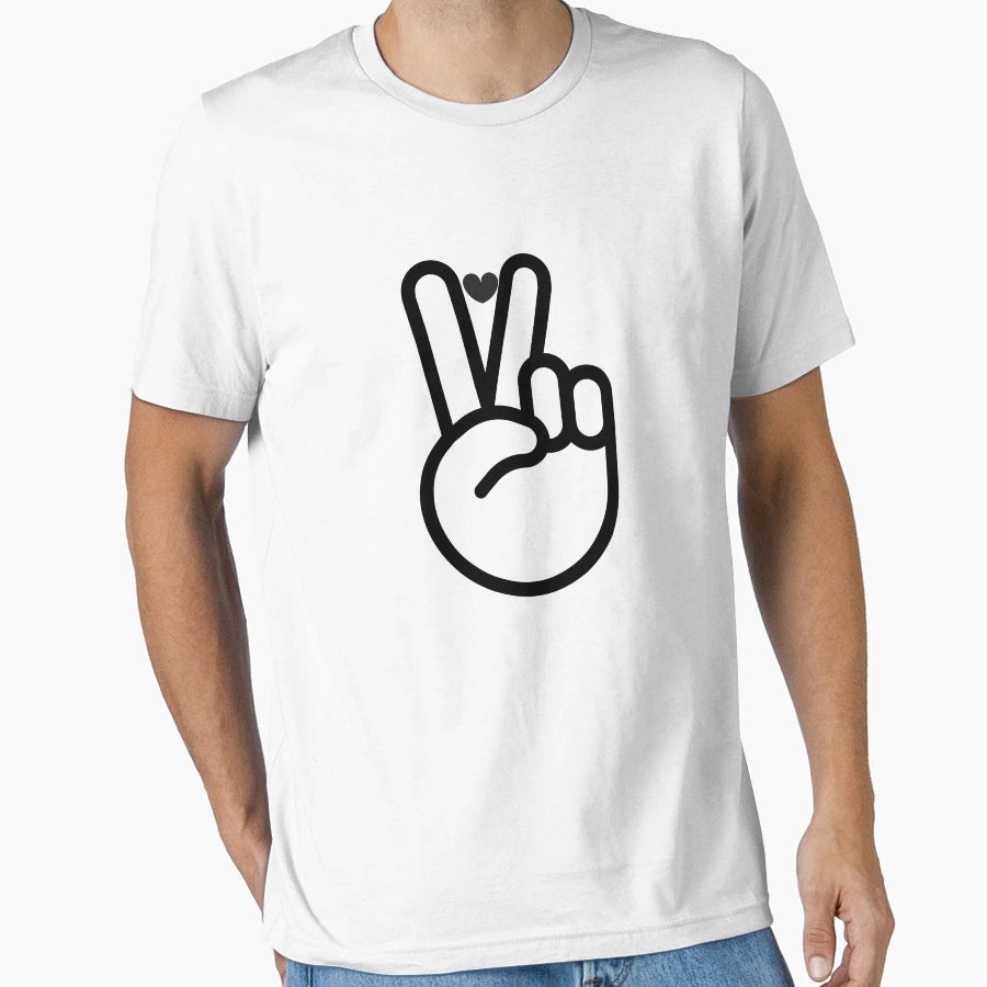 Hand Peace Sign T-Shirt - Minimalist Print Unisex - T-Shirt, Sweatshirt, Hoodie