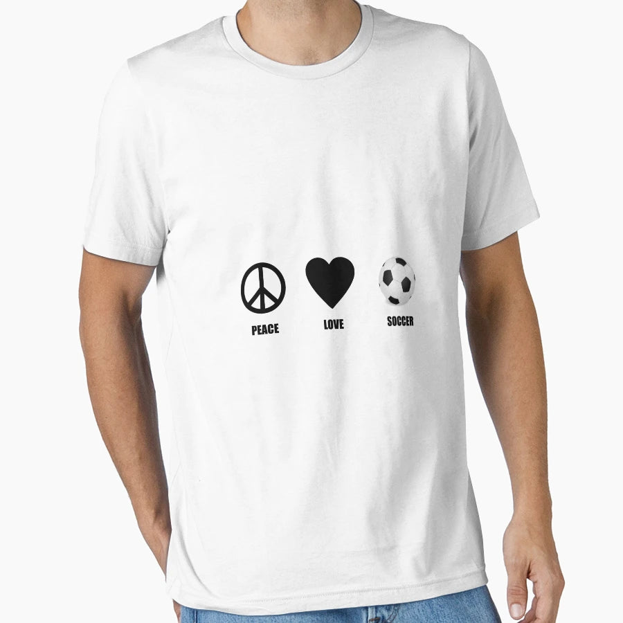 Peace Love Soccer T-Shirt - Trendy Graphic Men Women - T-Shirt, Sweatshirt, Hoodie