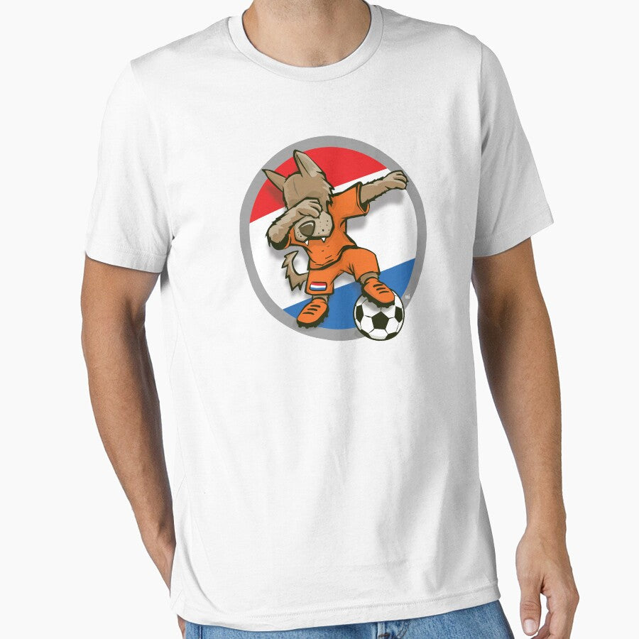 Football Dabbing Dog Netherlands by m. i. - Adult & Kids T-Shirts, Sweatshirts & Hoodies apparel design preview 1