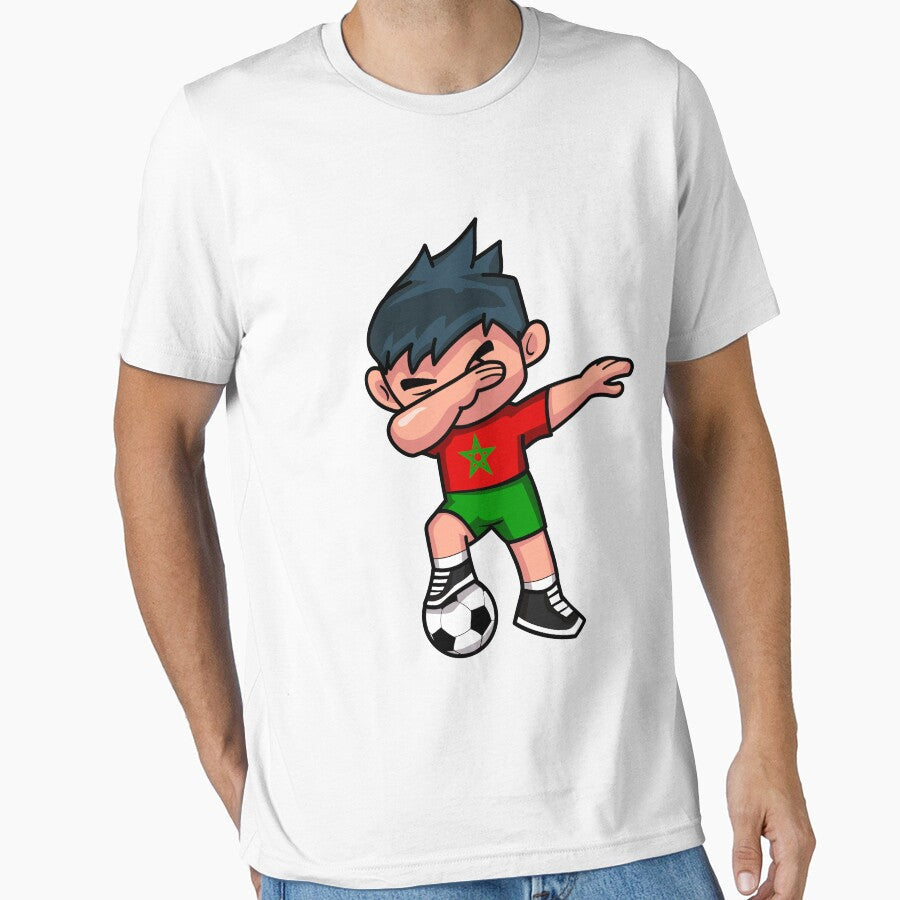 Soccer Boy Dabbing Morocco by melsens - Adult & Kids T-Shirts, Sweatshirts & Hoodies apparel design preview 1
