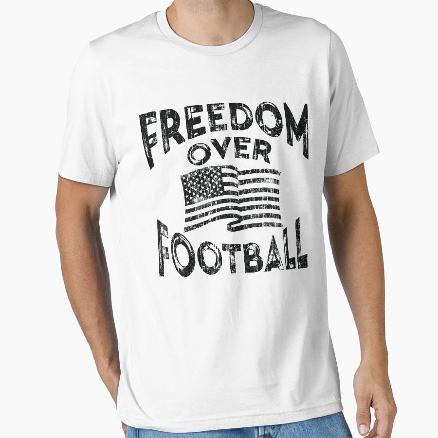 Freedom Over Football T-Shirt - Novelty Apparel for Adults - T-Shirt, Sweatshirt, Hoodie