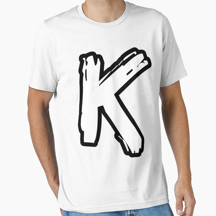 K Brush Capital Letter Initial T-Shirt - Aesthetic Graphic Men Women - T-Shirt, Sweatshirt, Hoodie