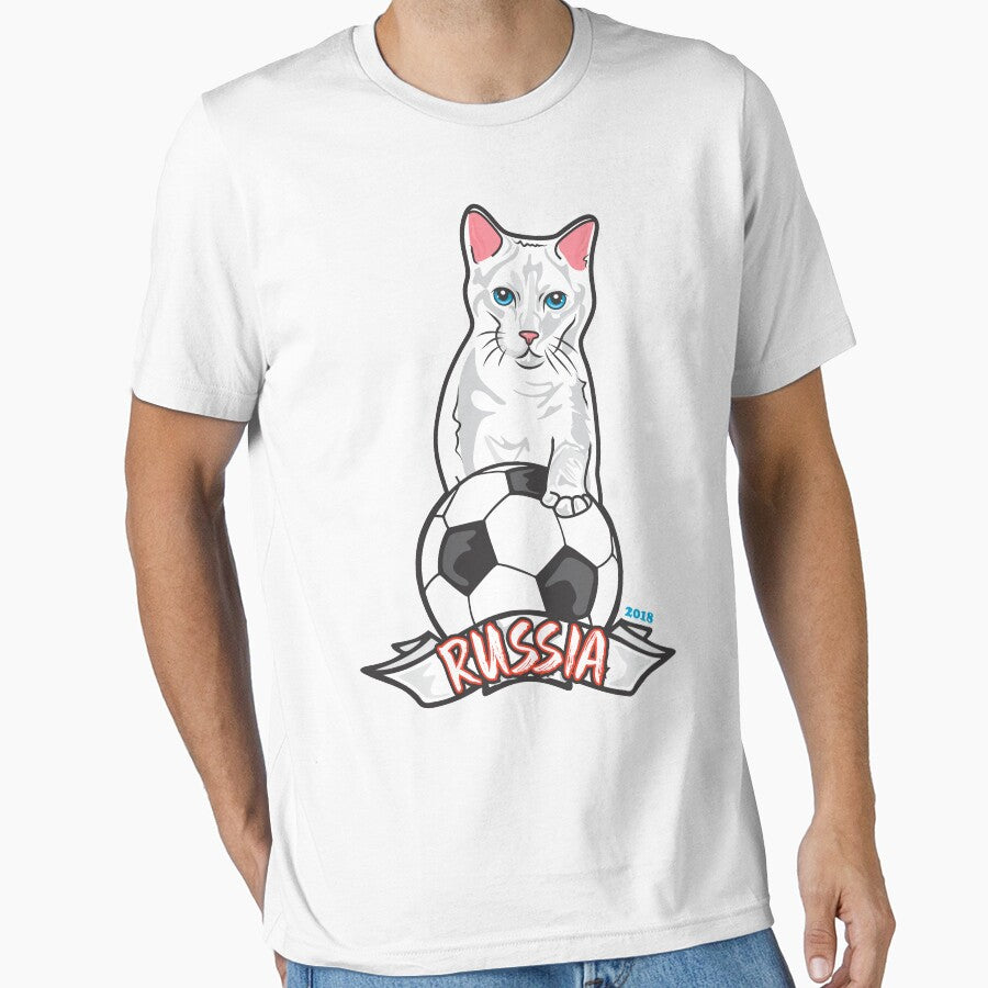 Russia World Cup Achilles Cat 2018 by FFDoodles - Adult & Kids T-Shirts, Sweatshirts & Hoodies apparel design preview 1
