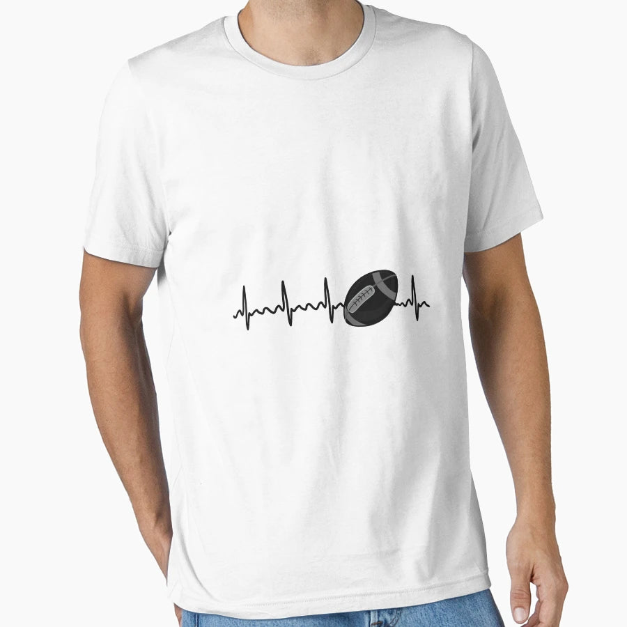 Love Heartbeat Football T-Shirt - Custom Art Print for Adults - T-Shirt, Sweatshirt, Hoodie