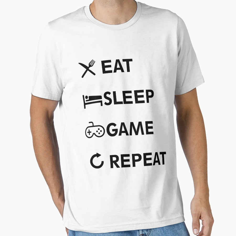 Eat Sleep Game Repeat T-Shirt - Streetwear Style for Adults - T-Shirt, Sweatshirt, Hoodie