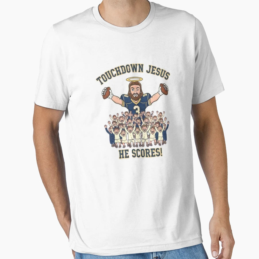 Touchdown Jesus Jesus As Goal Keeper T-Shirt - Unique Graphic for Adults - T-Shirt, Sweatshirt, Hoodie