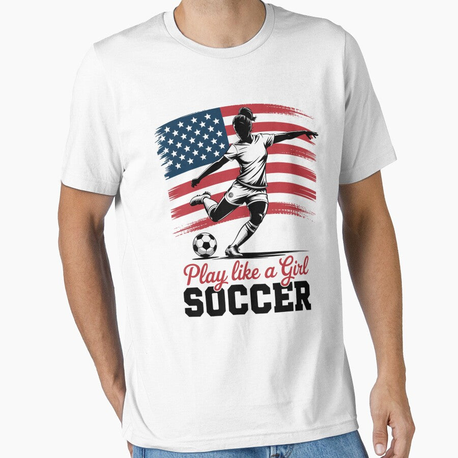 Play Like A Girl Soccer by HeinzanoWeno - Adult & Kids T-Shirts, Sweatshirts & Hoodies apparel design preview 1