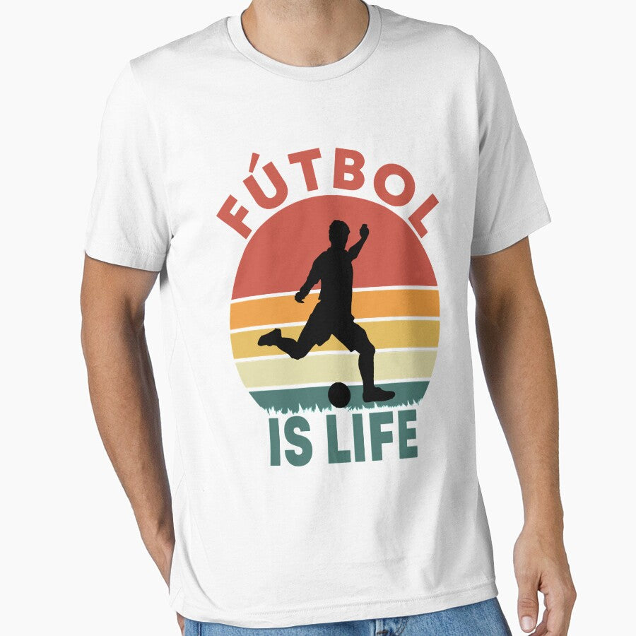 Loves Music And Make A Smile Futbol Is Life Retro - Adult & Kids T-Shirts, Sweatshirts & Hoodies apparel design preview 1