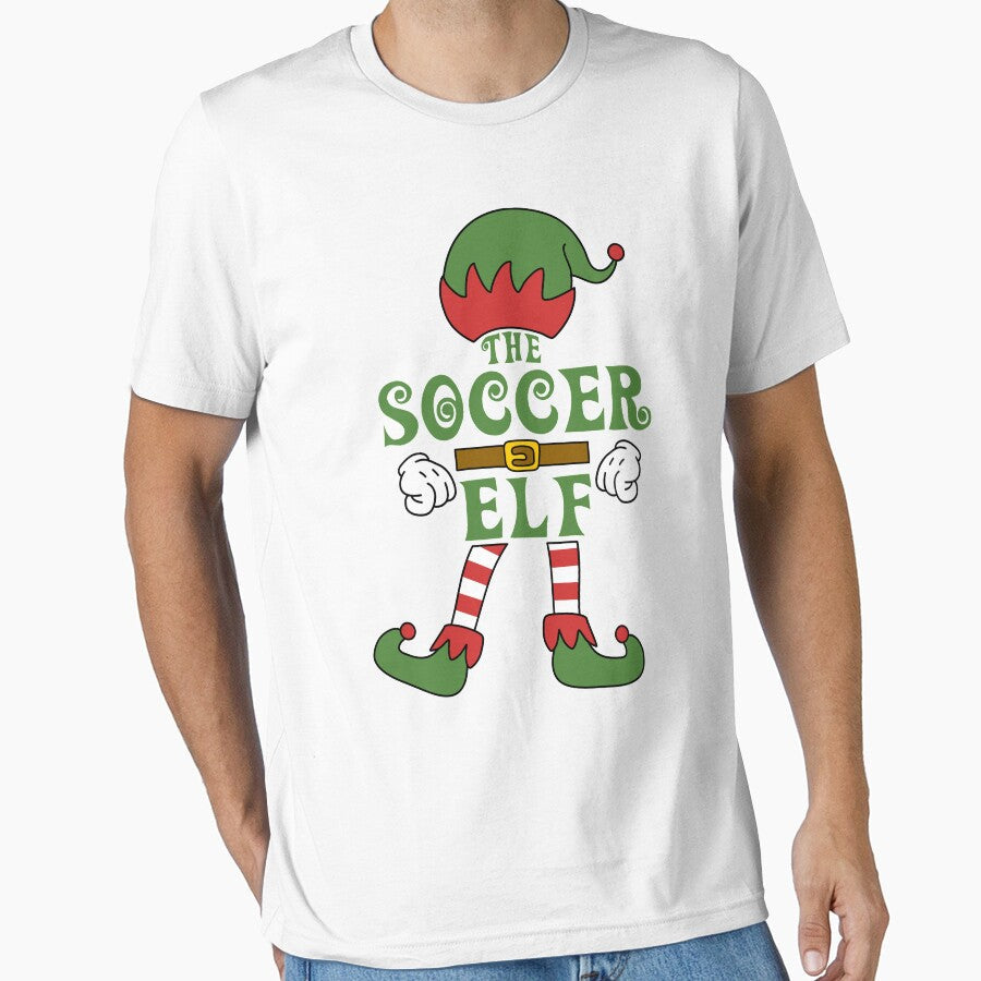 The Soccer Elf Christmas Family Matching Outfits - Adult & Kids T-Shirts, Sweatshirts & Hoodies apparel design preview 1
