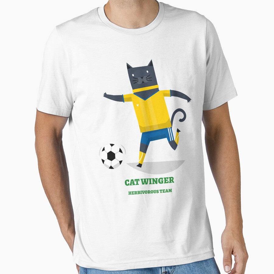 Cat Winger Playing Football/Soccer by Teeshirters1 - Adult & Kids T-Shirts, Sweatshirts & Hoodies apparel design preview 1
