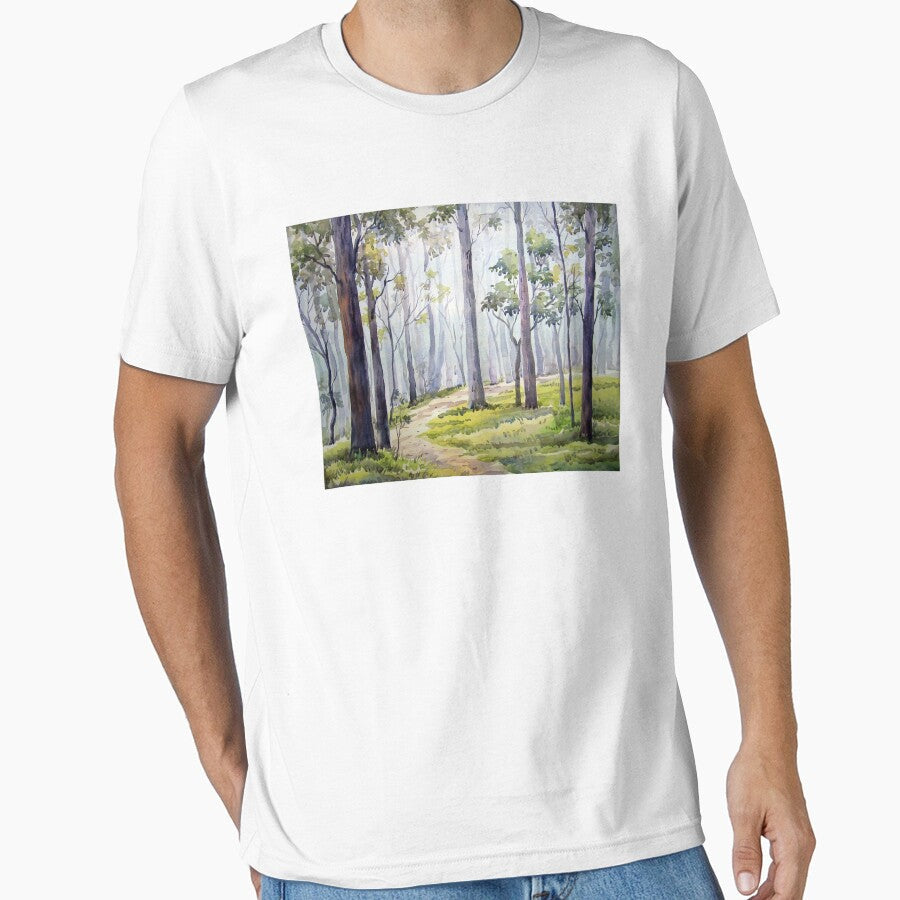 Forest-Watercolor on Paper Painting by SamirArt - Adult & Kids T-Shirts, Sweatshirts & Hoodies apparel design preview 1
