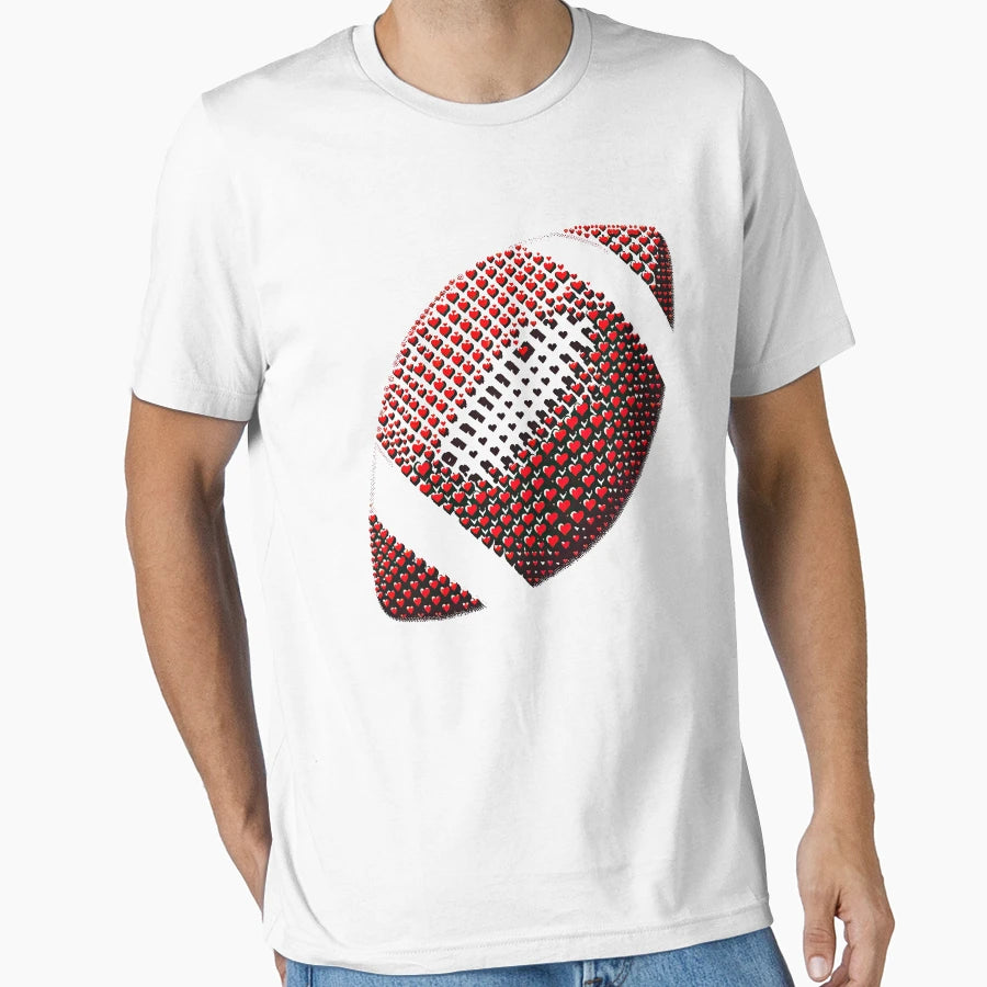 Heart American Football Valentines T-Shirt - Streetwear Style for Adults - T-Shirt, Sweatshirt, Hoodie