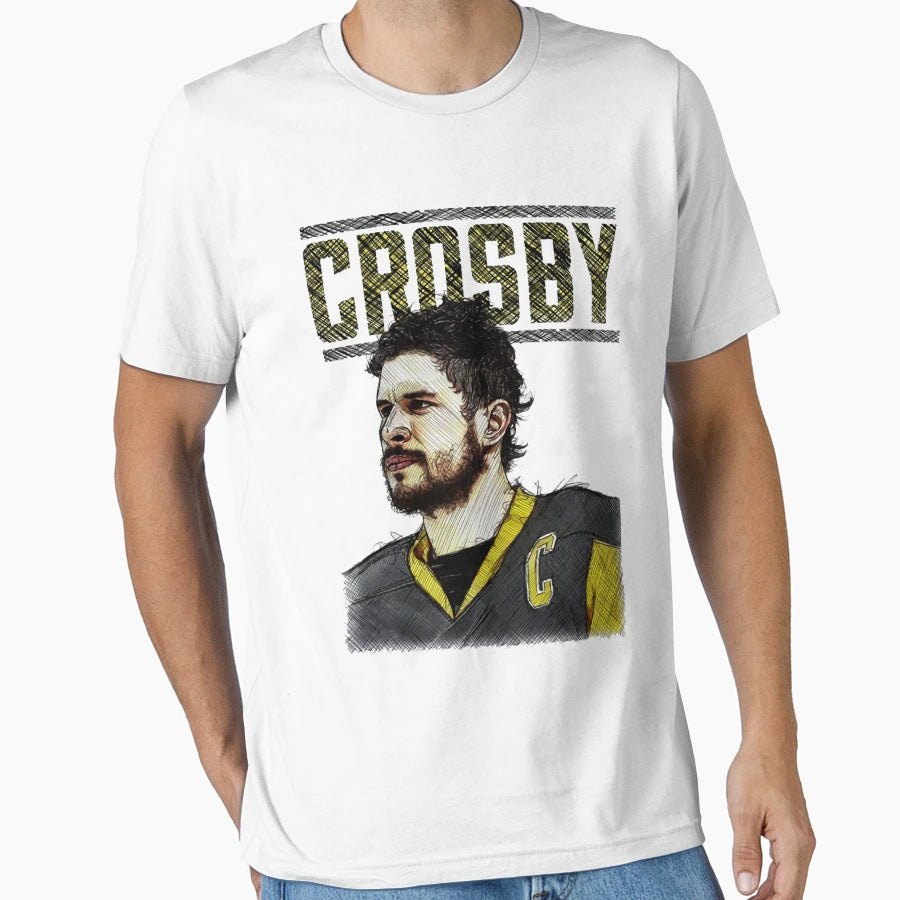 Sidney Crosby Sketch Stare T-Shirt - Fun Novelty Design Unisex - T-Shirt, Sweatshirt, Hoodie