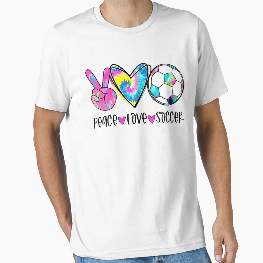 Peace Love Soccer Soccer Player T-Shirt - Streetwear Style for Adults - T-Shirt, Sweatshirt, Hoodie