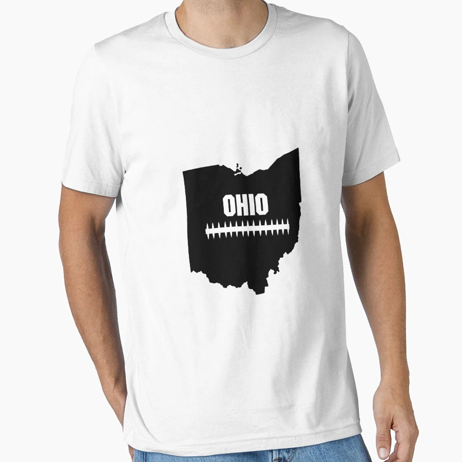 Ohio Map Football T-Shirt - Aesthetic Graphic Unisex - T-Shirt, Sweatshirt, Hoodie