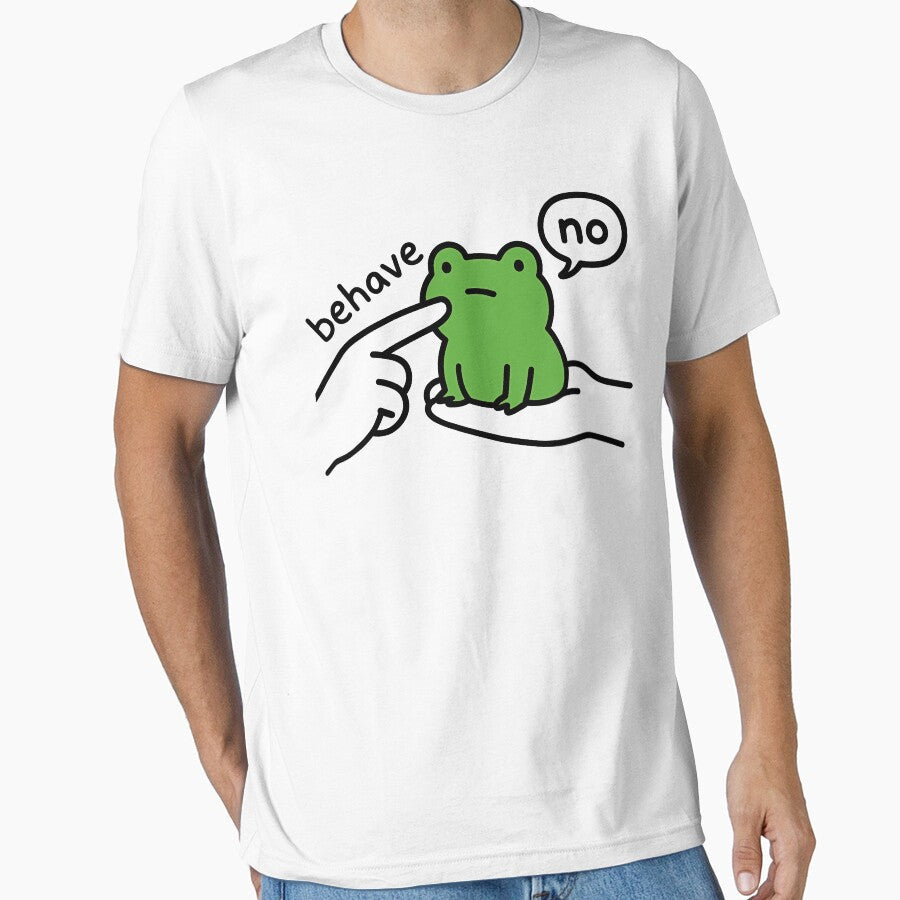 Dishonest Frog Funny Meme Behave No Cartoon Design by - Adult & Kids T-Shirts, Sweatshirts & Hoodies apparel design preview 1
