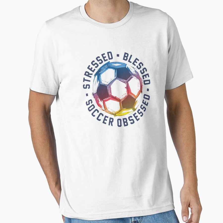 Stressed, Blessed And Soccer Obsessed by goodspy - Adult & Kids T-Shirts, Sweatshirts & Hoodies apparel design preview 1