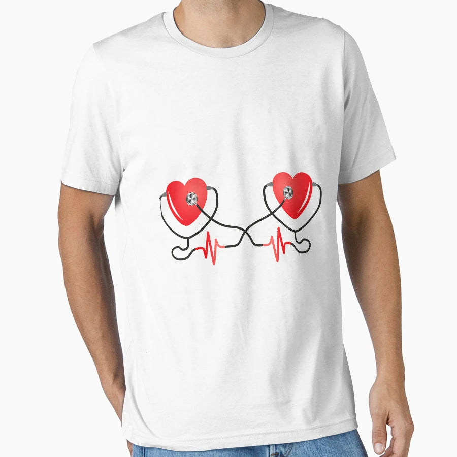 Heart Beats Nurse Nursing Medical T-Shirt - Trendy Graphic Unisex - T-Shirt, Sweatshirt, Hoodie